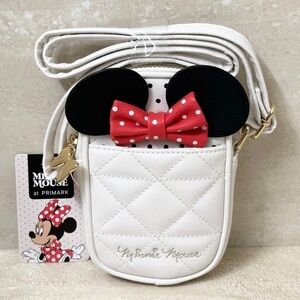 Disney Minnie Mouse White Crossbody Bag Camera Bag with Cute Minnie Mouse Ears